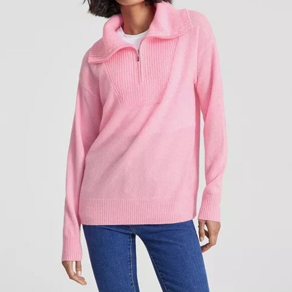 Charter club bubble gum pink zipper sweater NWT - Picture 2 of 4